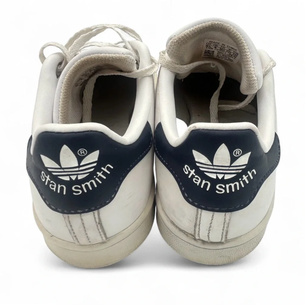 Adidas Stan Smith Kids 4.5 White Leather Sneakers Preowned Womens 6.5 Unisex